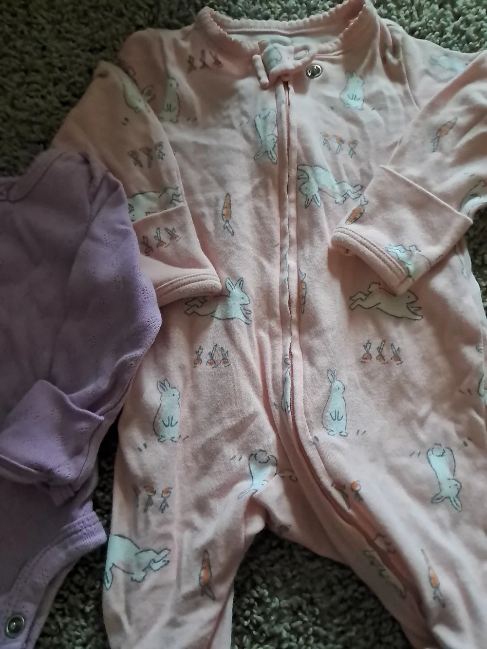 Kids Long-Sleeve One Piece Bodysuit in Lavender